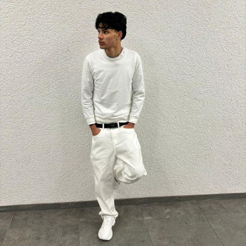 White Jeans + White Slim-Fit Sweater